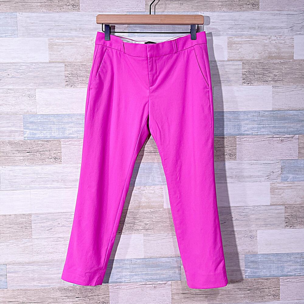 BANANA REPUBLIC Stretch Wool Avery Straight Ankle Pants Pink Womens 2P 2 Petite